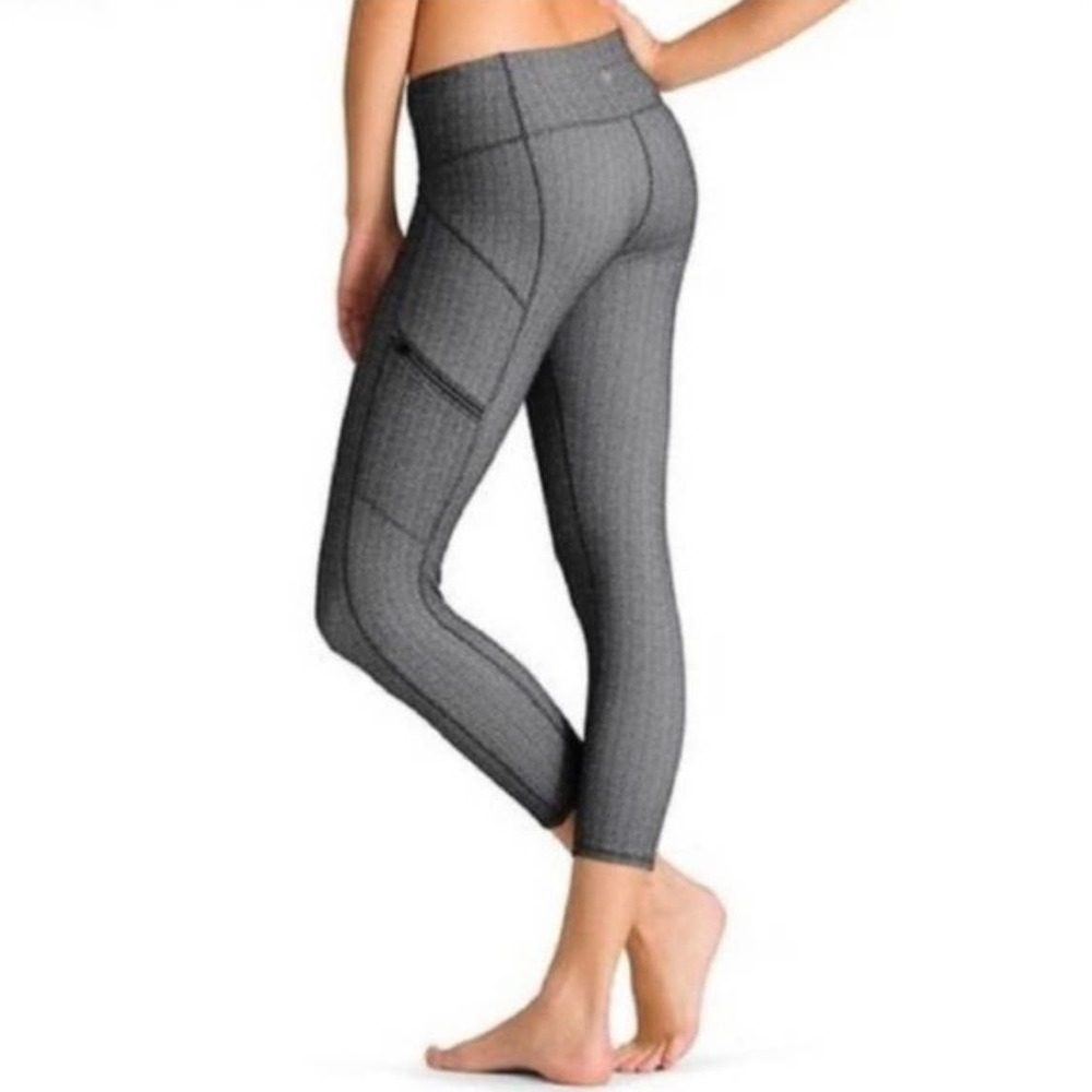 Athleta Sly Drifter Herringbone Leggings Women S Small Gray Zipper Pockets Pants